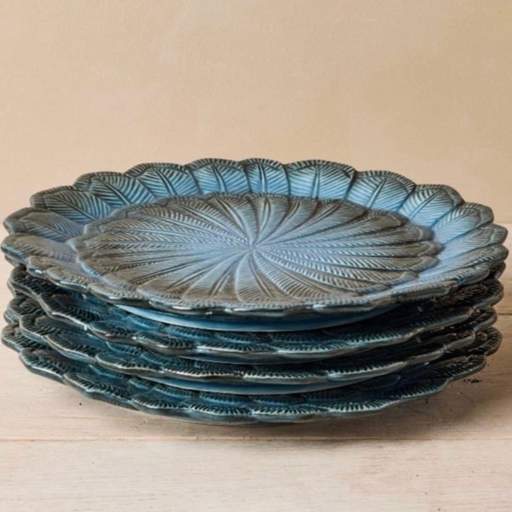 John Derian for Target 4 piece 9” Stoneware Feather Salad Plates (Set of 4) - Picture 2 of 8